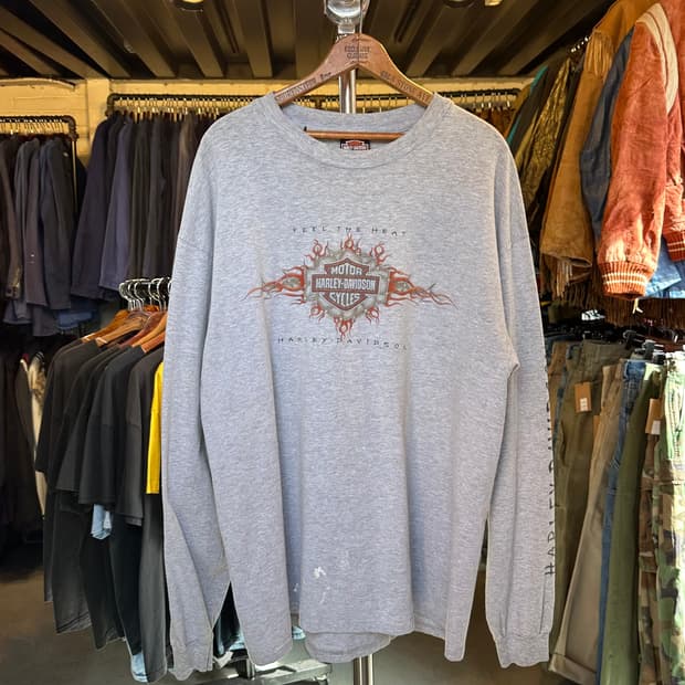 90s 할리데이비슨 프린팅 롱슬리브 티셔츠 made in usa