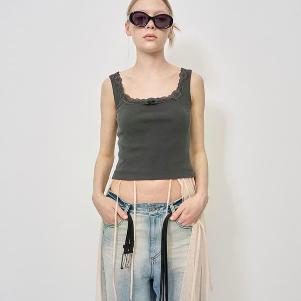 LCDC LACE-TRIM TANK TOP