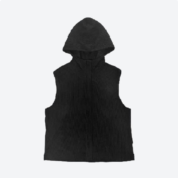 지초이 후드 베스트 조끼 니트 집업