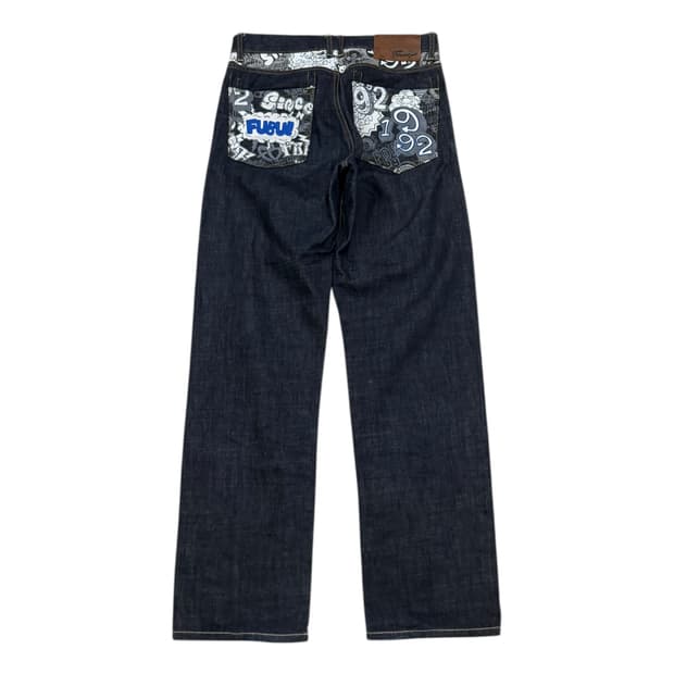 FUBU 푸부 후부 프린팅 데님 팬츠 바지