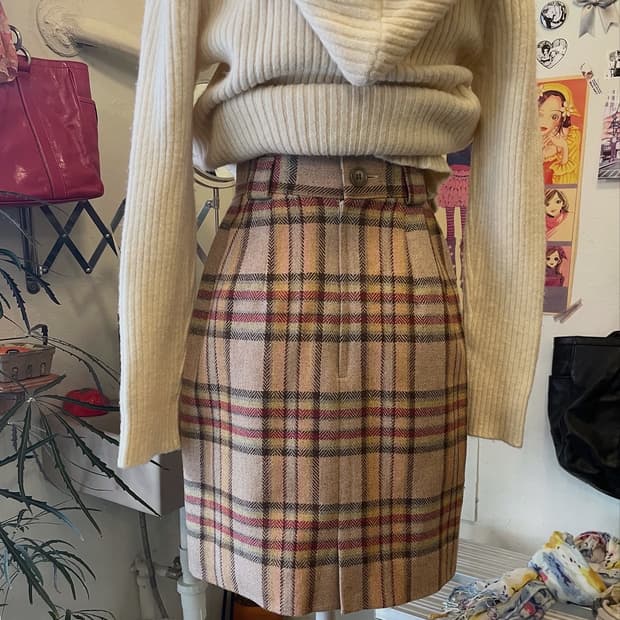 체크 미니 울스커트 [무배]