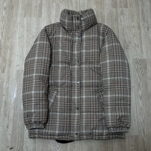 버쉬카 오버사이즈 헤비 다운 체크 패딩 S/90 