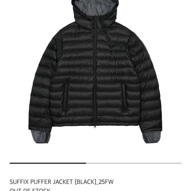 산산기어 서픽스 푸퍼 자켓 블랙 1사이즈