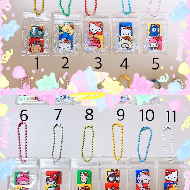 (2개세트)산리오 샤카샤카 핸드메이드 키링