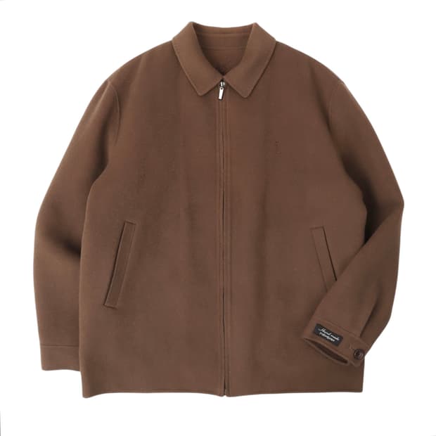 입생로랑 핸드메이드 브라운 울 블루종 집업 자켓