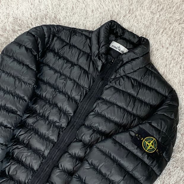 [XL] 정품 스톤아일랜드 가먼트 다이드 푸퍼 경량패딩 블랙