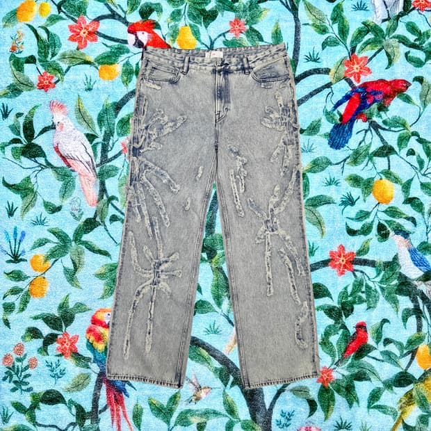 H&M 글렌마틴스 * 디스트레스드 룩 데님 진 * 라이트 블루 * 54