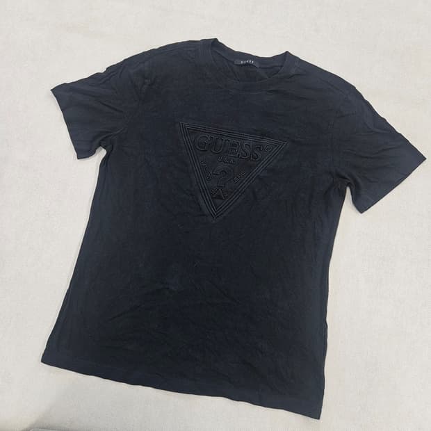 XL 게스 블랙 반팔 티 0708Y