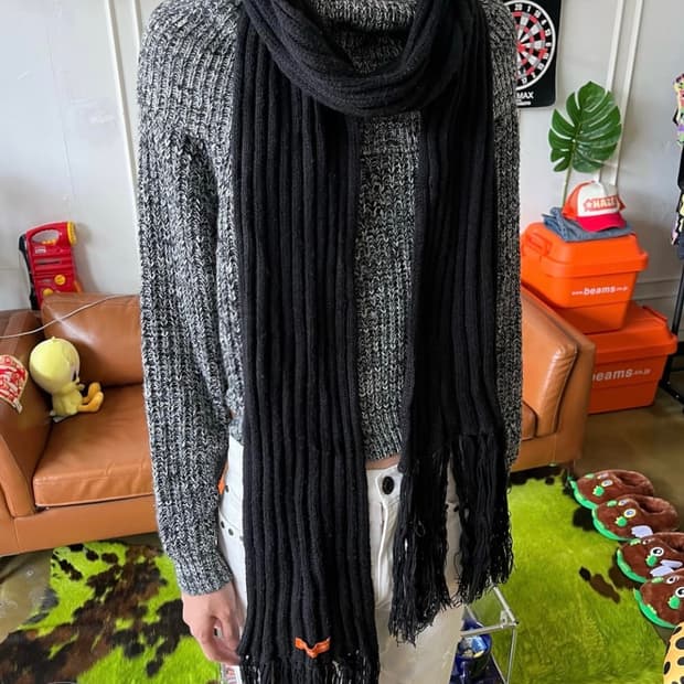 light hearted 골지 니트 롱 머플러