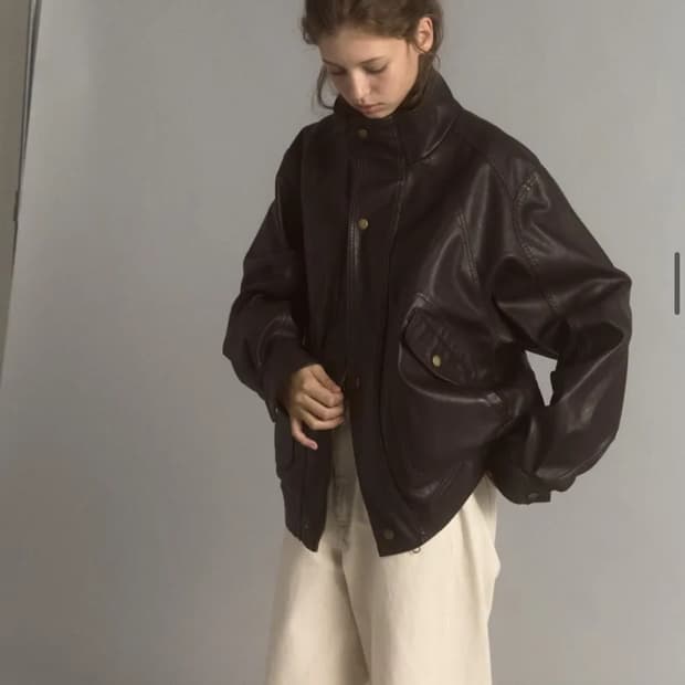 레스아뜰리에 오보 캐주얼 레더블루종 브라운