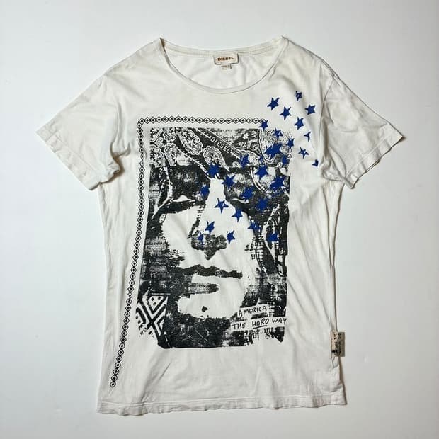 디젤 00's Y2K 옴므 펑크 프린팅 반팔 티셔츠 PN9053
