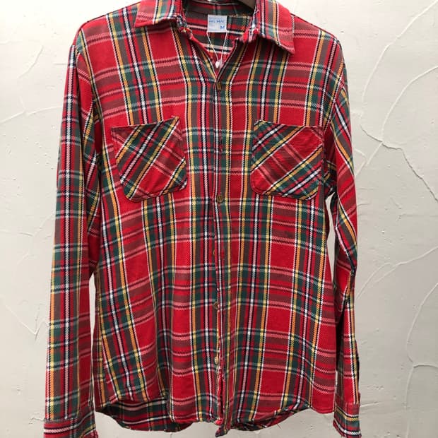 70s 빅맥 플란넬 체크 셔츠