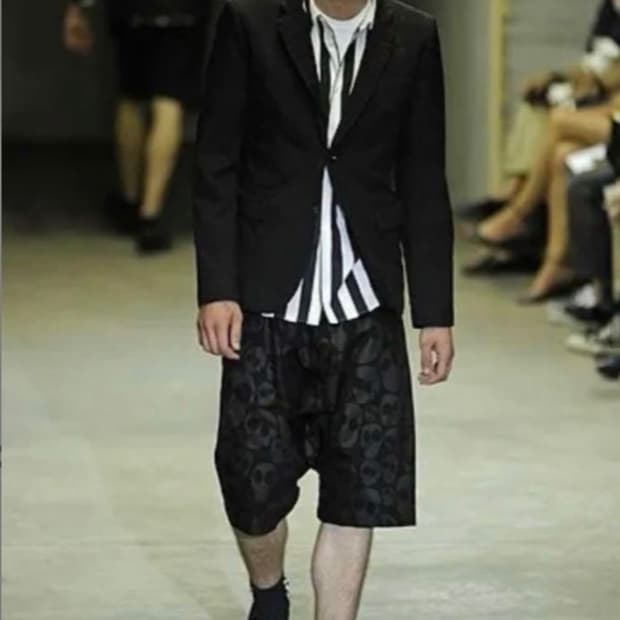 2011s/s 꼼데가르송 옴므 플러스 스컬 프린트 사루엘 숏츠