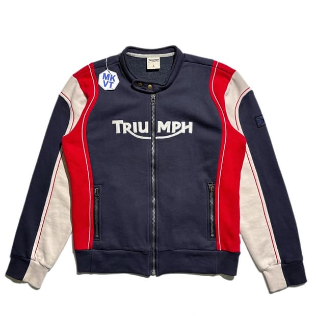 TRIUMPH 코튼 배색 레이싱 자켓