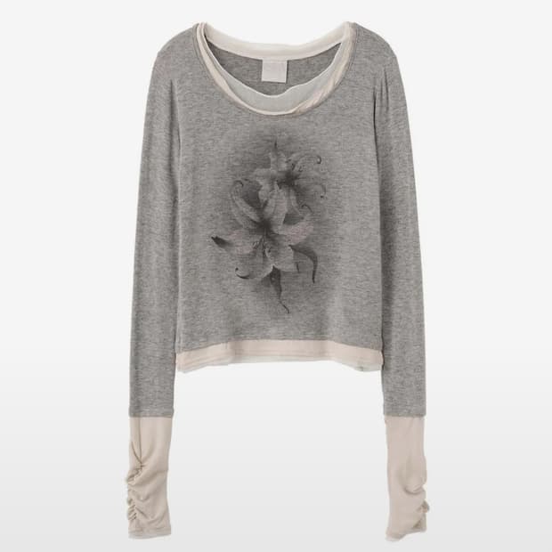 스컬프터 Triple Layered L/S Tee Melange Gray