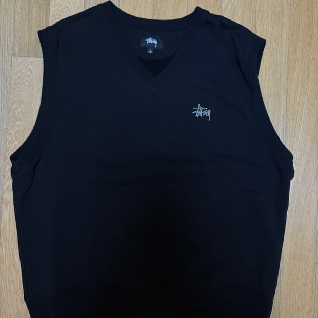 스투시 맨투맨 베스트 블랙