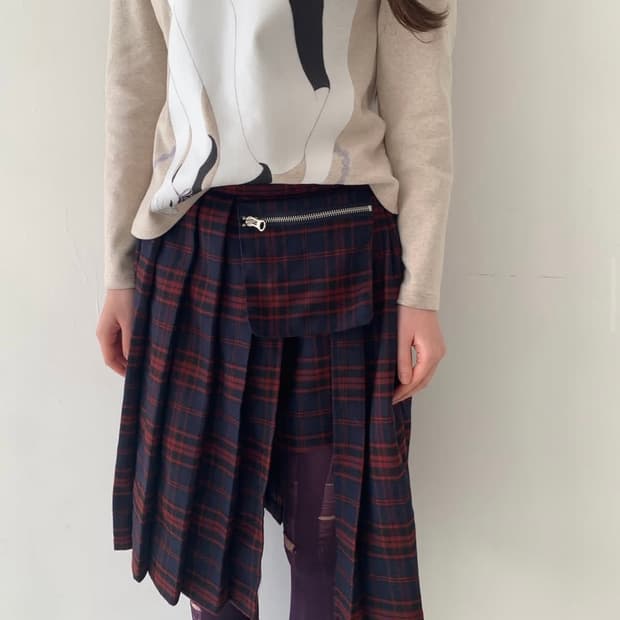 샵페어리 체크스커트 팬츠