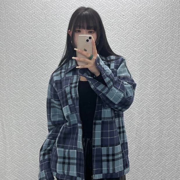 오베이 올드스쿨 캐주얼 빈티지 격자 체크 자켓 M C09908