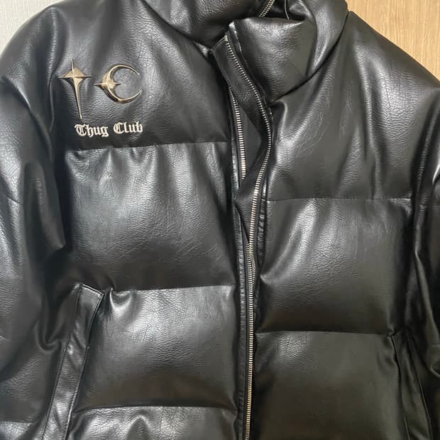 떠그클럽 레더 퍼퍼 자켓 블랙 2