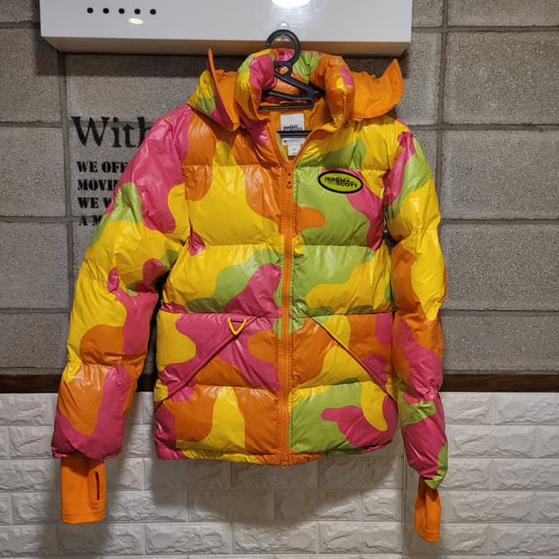 아디다스 제레미스캇 네온 카모 패딩 85