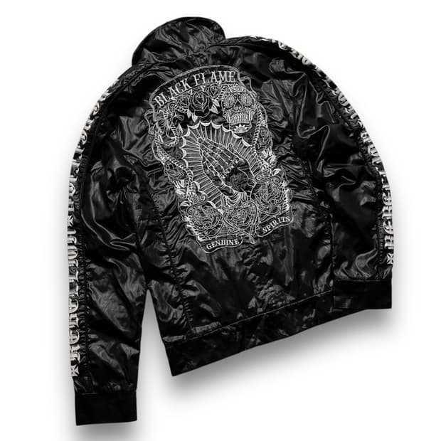 Black Flame Rock Chic Tattoo Jacket