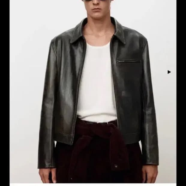 토니웩 25FW 레더 체스트집 자켓 L