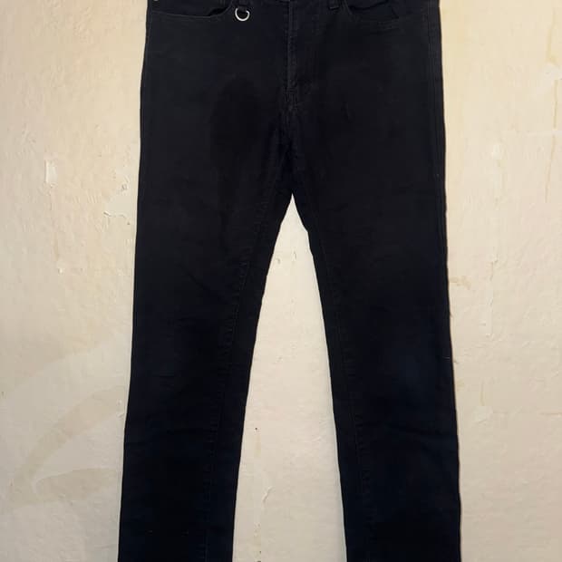 “Ships Jet Blue” Black denim jeans