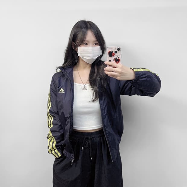 아디다스 올드스쿨 후드 점퍼 네이비