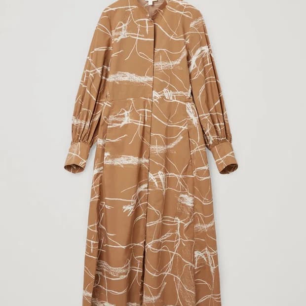 Cos Organic Cotton Collarless ShirtDress