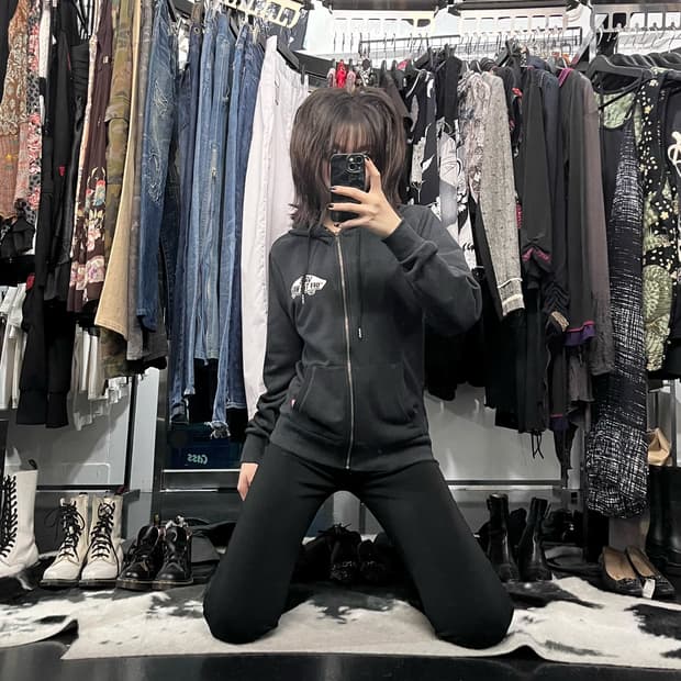 반스 프린팅 후드집업