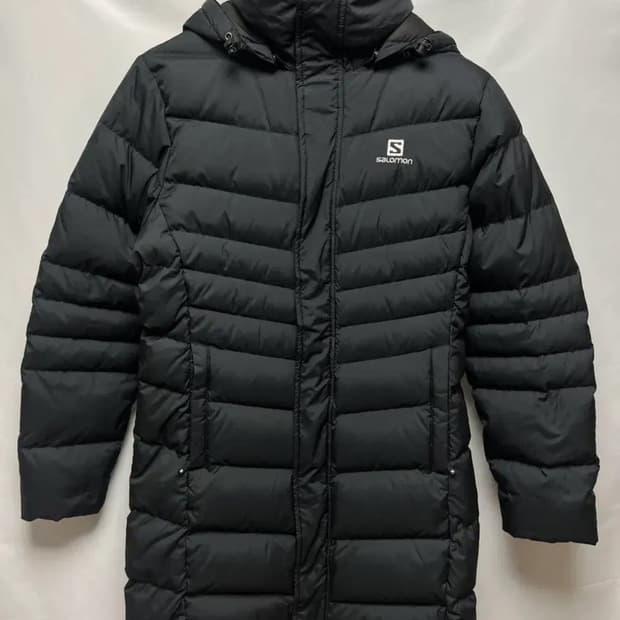 [정품/우먼스M] 살로몬 덕다운 블랙 롱패딩