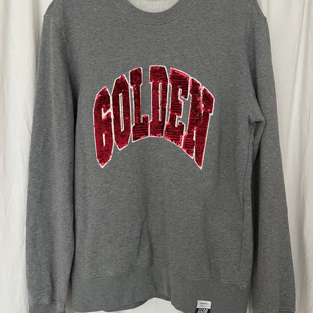 Golden Goose 스팽글 로고 맨투맨 (그레이)