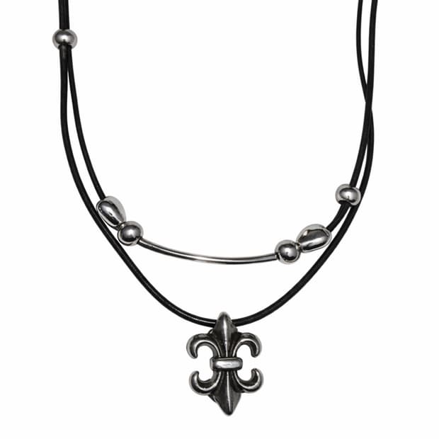 CHROME LEATHER NECKLACE 크롬 목걸이