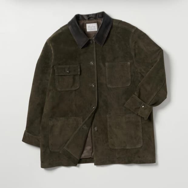 더에프유 카키 스웨이드 워커 자켓