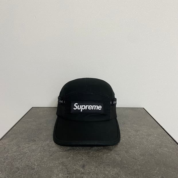 (OS) 슈프림 박스로고 캠프캡 모자 23FW 메쉬 포켓 블랙