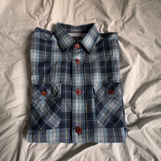 꼼데가르송 옴므 체크셔츠 L