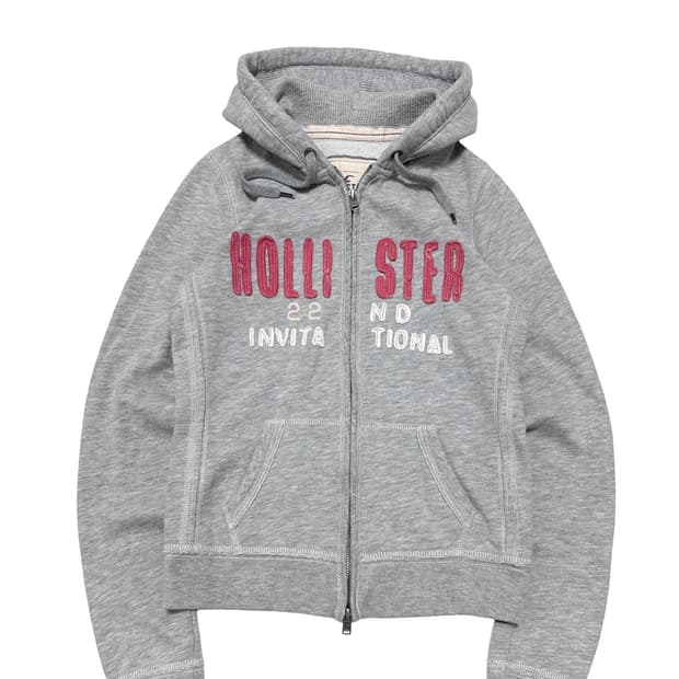 홀리스터 로고 딱붙 후드집업