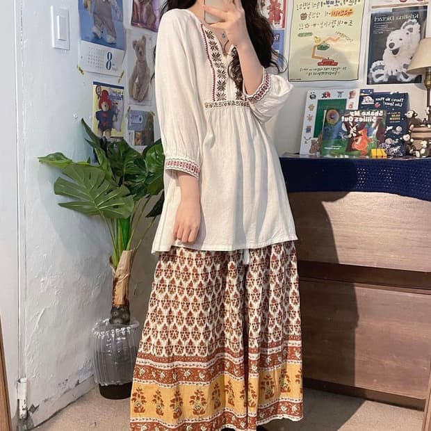 빈티지 히피 에스닉 모리 세트