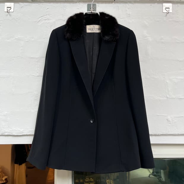 Valentino 발렌티노 모피 카라 블랙 자켓 8