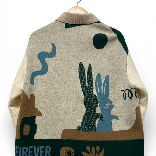 베네통 울 포켓 니트 자켓 42