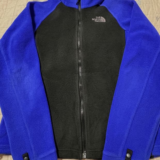 노스페이스 블루 블랙 후리스 집업 빈티지