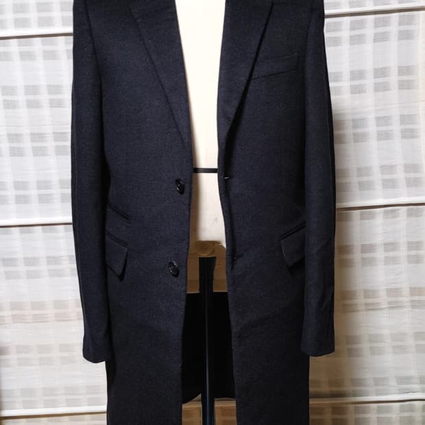 (한섬) 타임 옴므 챠콜 싱글 코트 100 (슬림) / 캐시미어 블렌디드