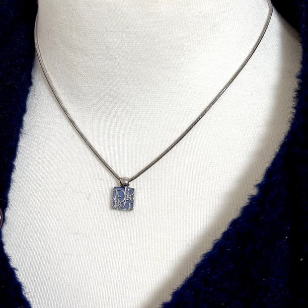 [무배] 빈티지 디올 트로터 목걸이 스카이블루