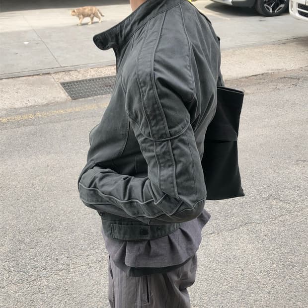 아르마니 익스체인지 스톤 바이커 자켓 