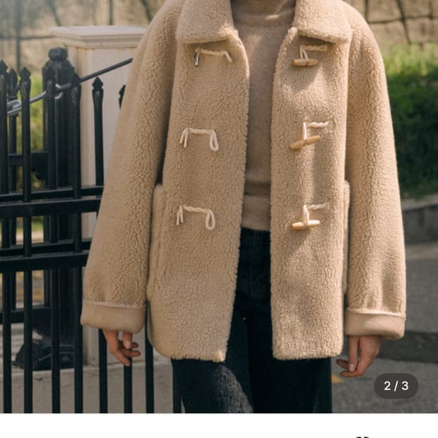 틸아이다이 더플 카라 코트 무스탕