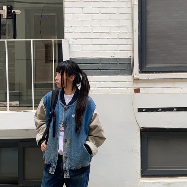 Boa 보어 어센틱 데님 바시티 자켓