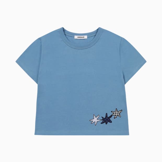 오헤시오 STAR PATCHY T-SHIRT, BLUE