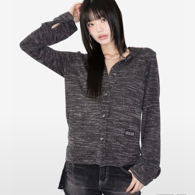 애즈온 sunday hood cardigan 후드 가디건