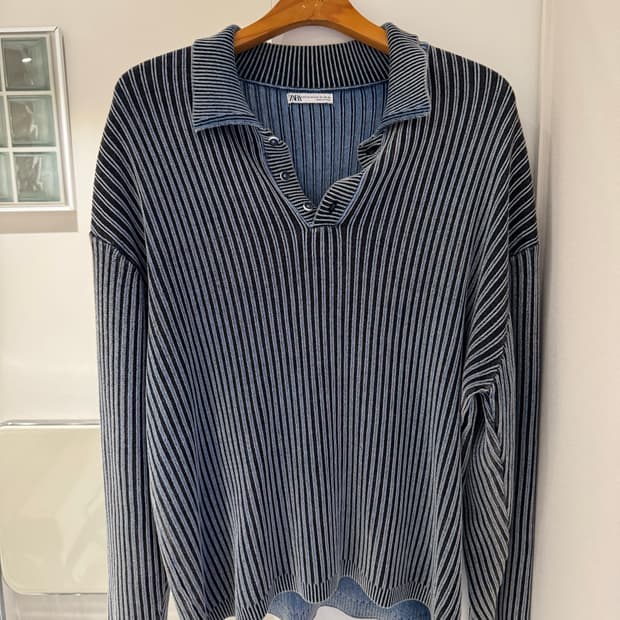 ZARA 남성 골지 카라 니트 M