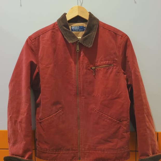 90s 빈티지 폴로 랄프로렌 디트로이트 워크 자켓 버건디